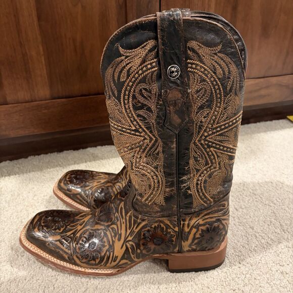 EUC Tanner Mark Men’s Hand Tooled Western Boot TM205566 Size 12 Cowboy main image 10